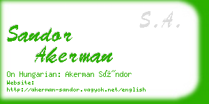 sandor akerman business card